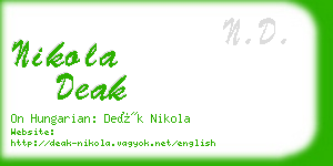 nikola deak business card